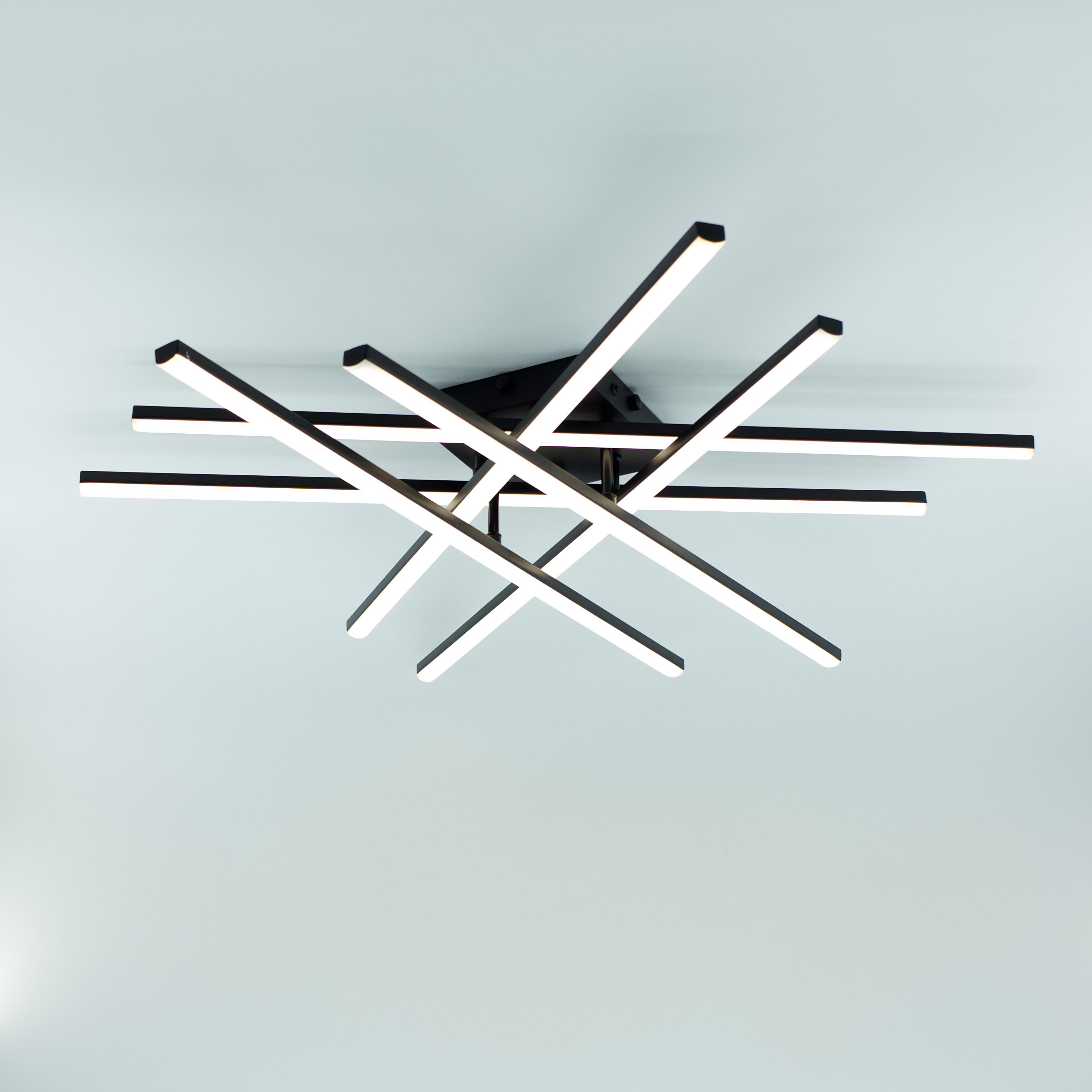 Люстра светодиодная управляемая ESLLSE LINE 100W 6L RC 100 Вт 800x800x125 мм Черный (10647)