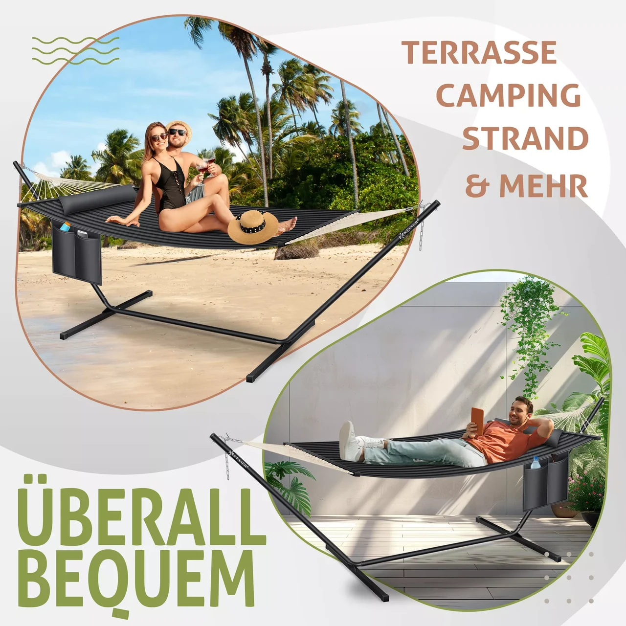 Гамак подвесной для сада и дачи KESSER 200 кг 360x120x115 см (4260729118875) - фото 8 Гамак подвесной для сада и дачи KESSER 200 кг 360x120x115 см (4260729118875) - фото 8