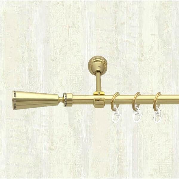 Карниз трубчастий одинарний Orvit Меркурія відкритий 16 мм 200 см Золотий (000-6211) - фото 1