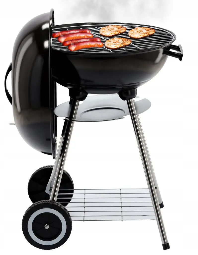 Гриль-барбекю угольный GardenLine BBQ5290 с крышкой на колесиках круглый Черный (AN-BBQ5290)