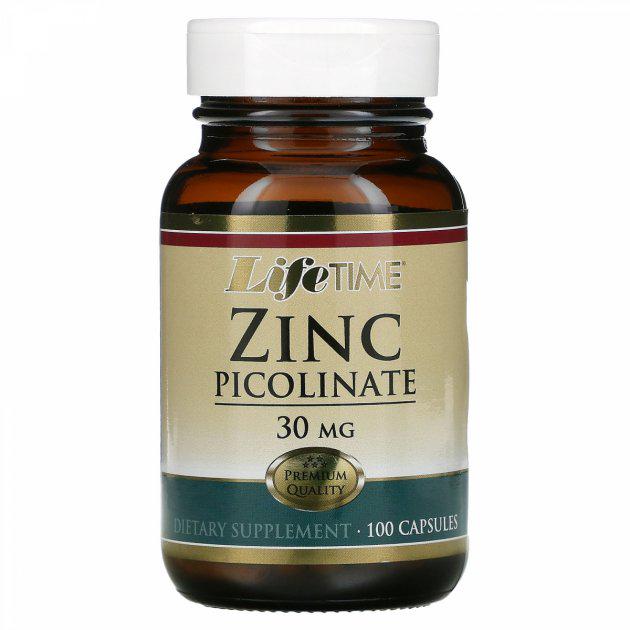 Витамины LifeTime Vitamins Пиколинат цинка 30 мг 100 капсул (LIF-40121)
