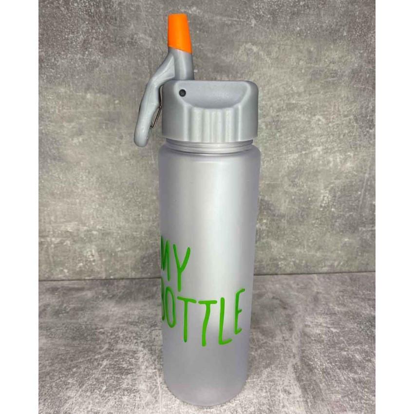 Бутылка для воды WB-380 My Bottle с отсеком для фруктов/льда с зеленой надписью 600 мл Прозрачный матовый (1630771329)