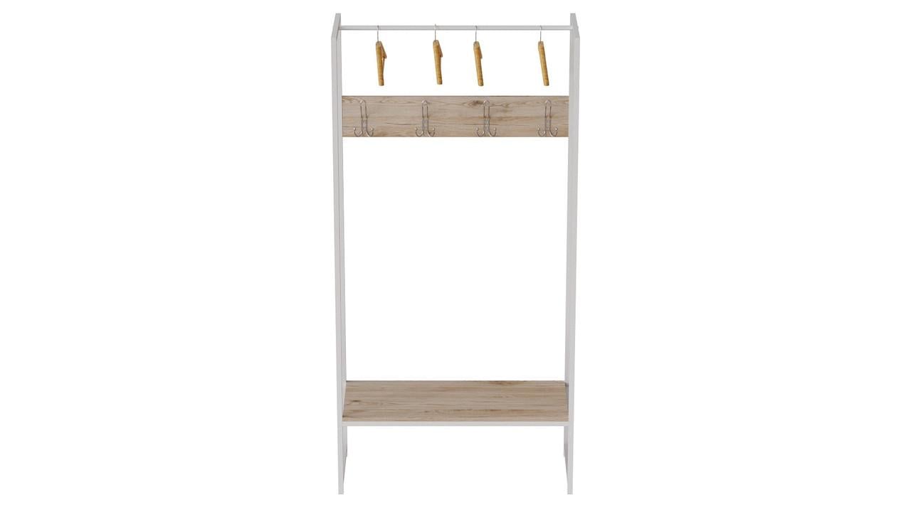 Вешалка напольная модульная Ferrum-decor Трелис 13 ДСП 16 мм 180x90x38 см Белый/Дуб Сан-Марино (FRD-104332)