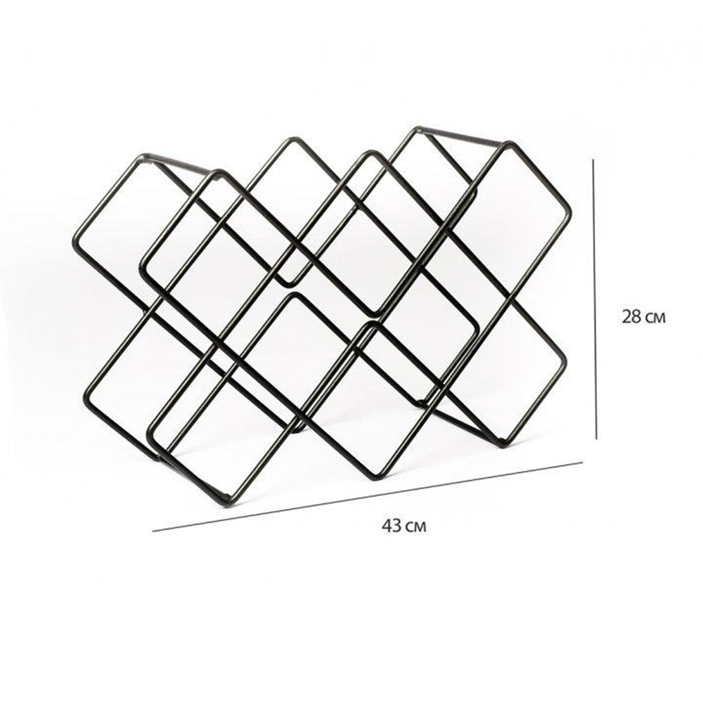 Підставка для вина настільна на 8 пляшок 43x28 ​​см Чорний - фото 8