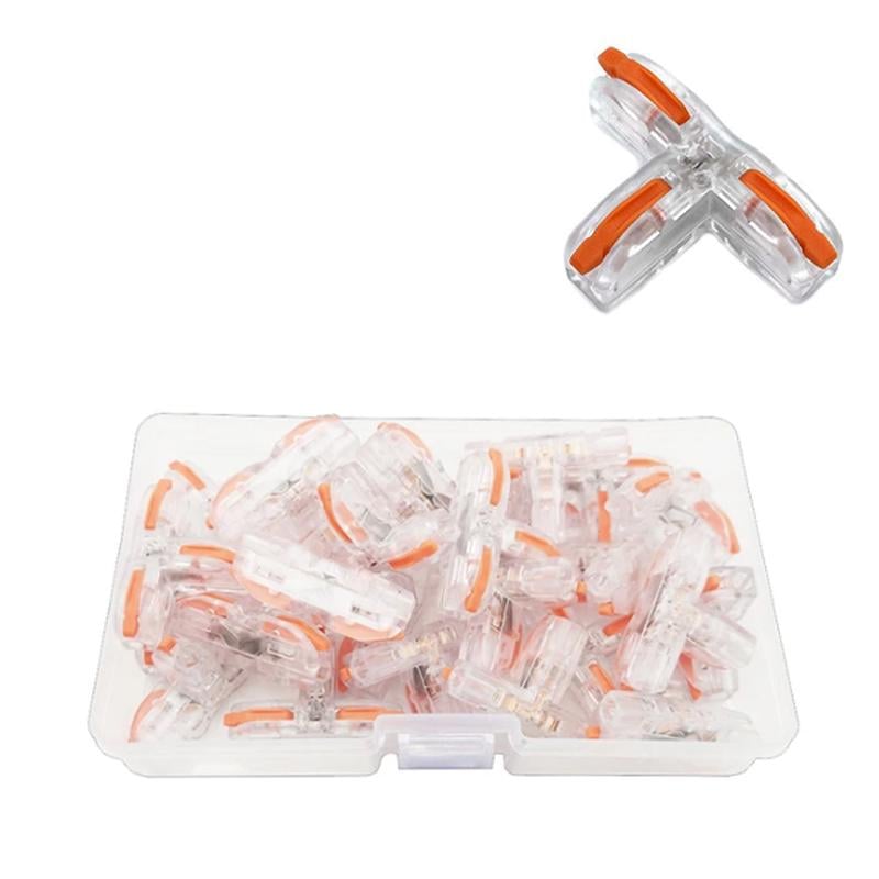 Набор клемм Tactix 0,08-4 мм2 32А 1-2 проходная одинарная Т-подобная 39х26,2х14,5 мм 25 шт. Оранжевый (T11T-25box)