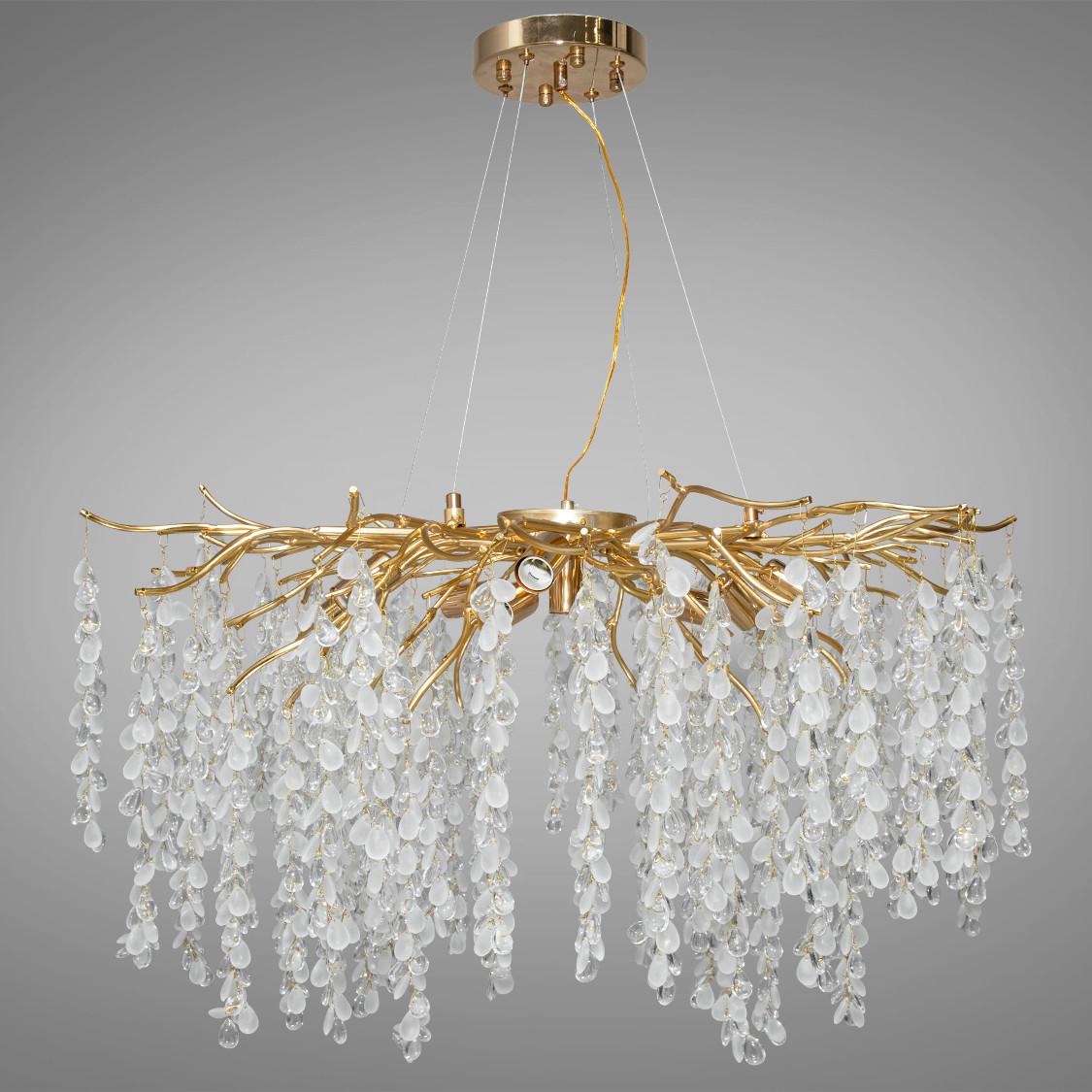 Люстра хрустальная Глициния 603-800GD 10 ламп Золотой (30302384)