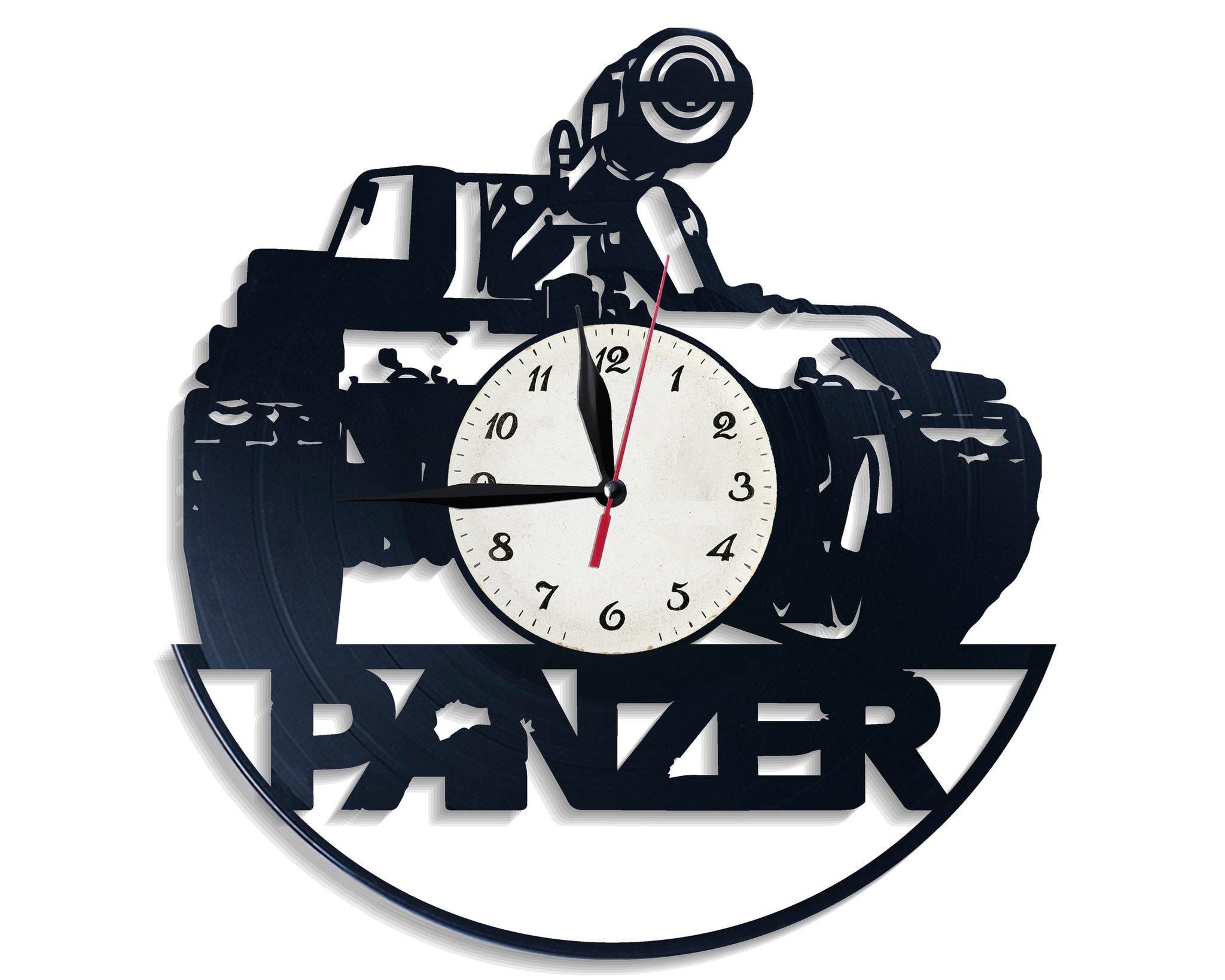 Часы настенные Танк panzer 2854 из виниловой пластинки