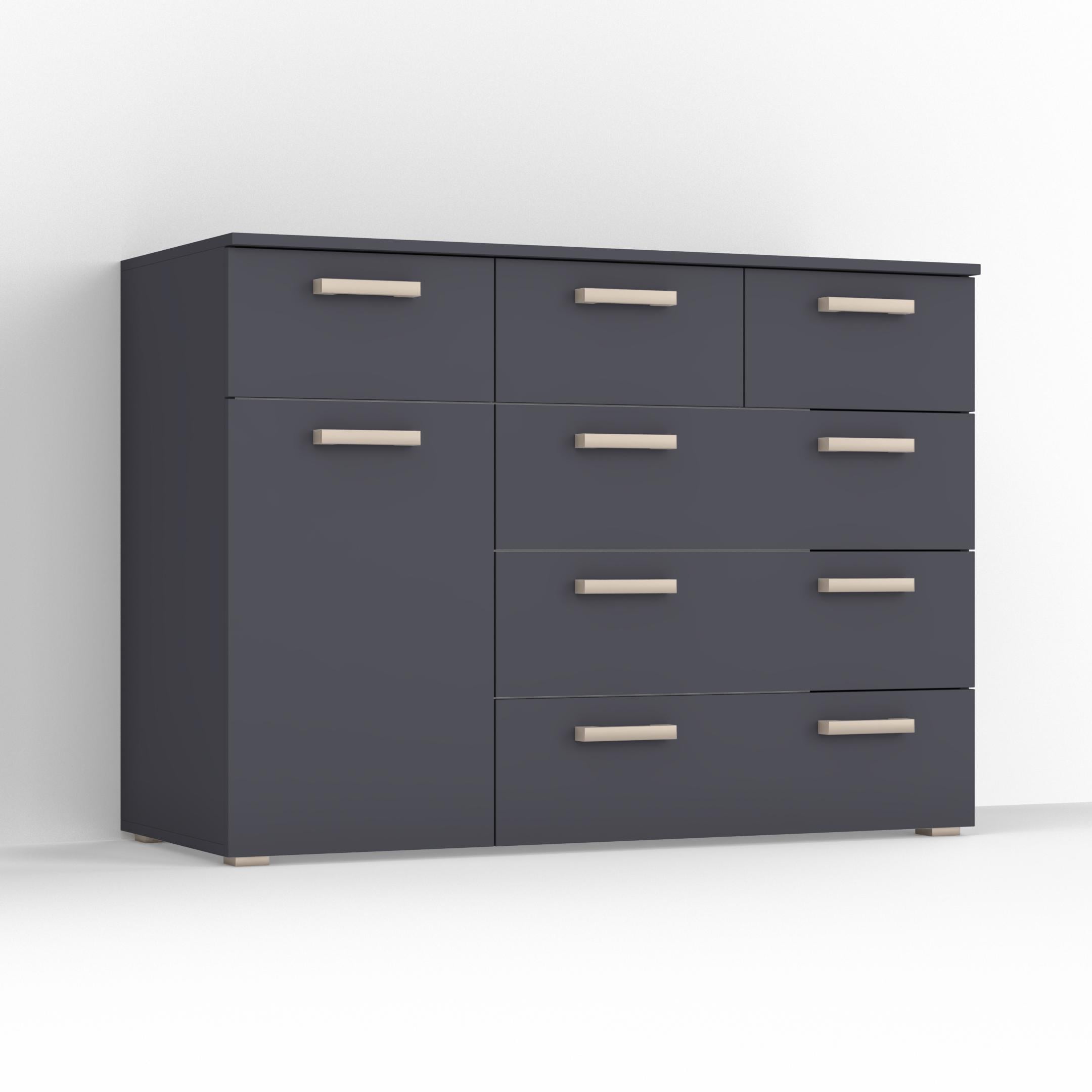 Комод Idea ТКБ-373.2 на 6 шухляд з дверима Антрацит (26718339)