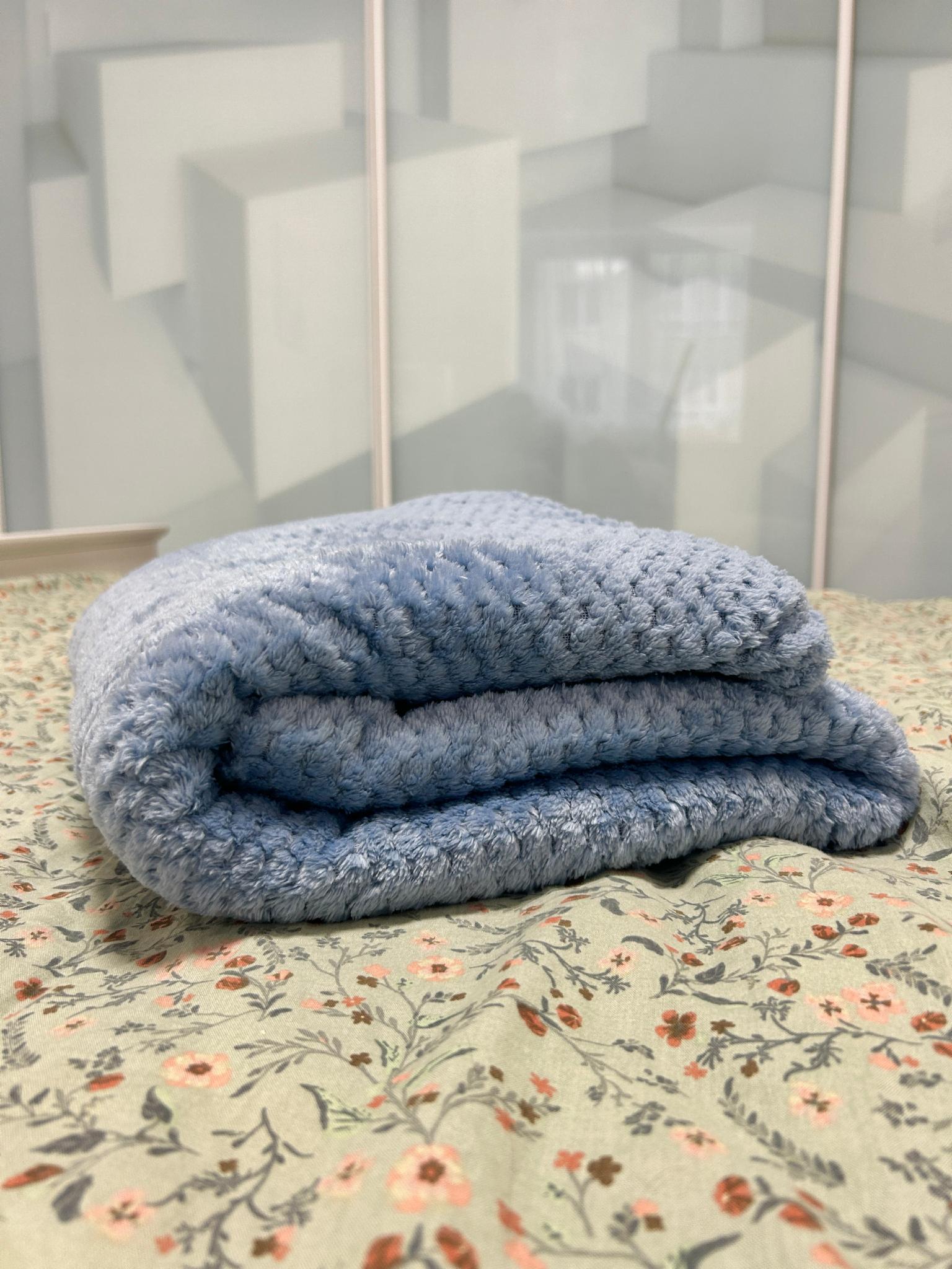 Плед бамбуковый Однотонное наслаждение 145х210 см Голубой (B-7120/2) - фото 3