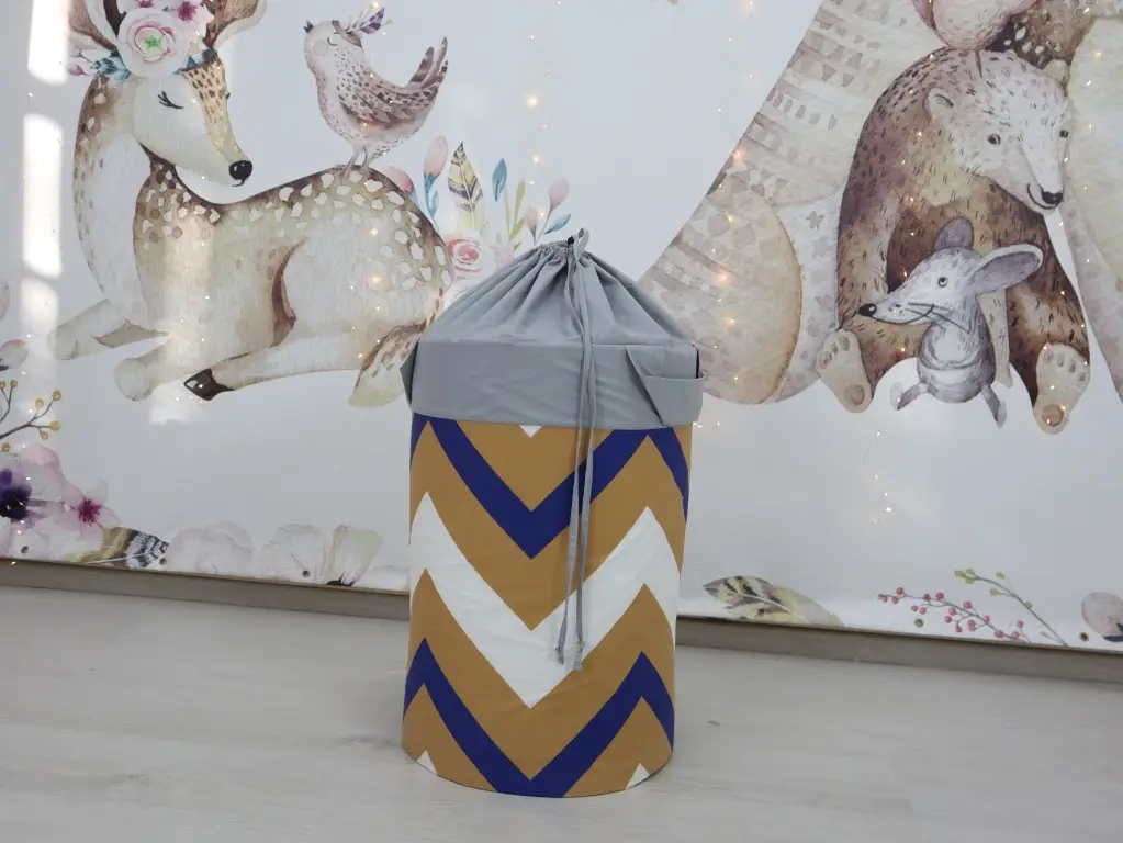 Корзина для игрушек с затяжкой Индеец 60х35 см круглая