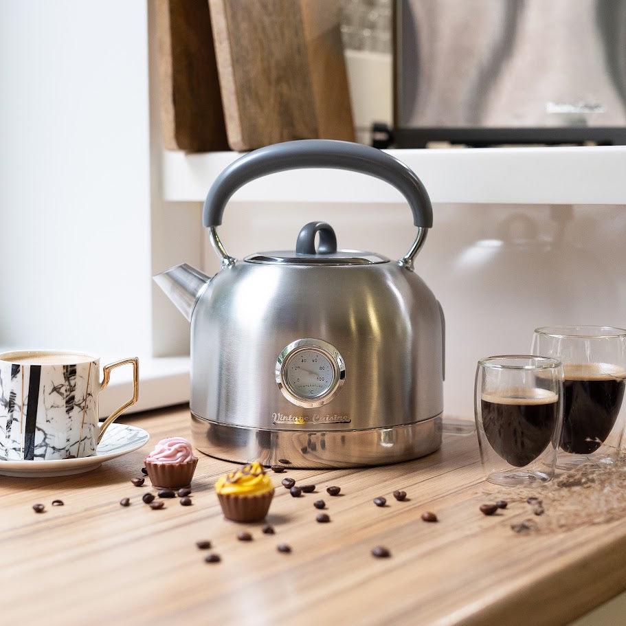 Електрочайник Vintage Cuisine у ретро стилі 2200W 1,7 л Металік - фото 2