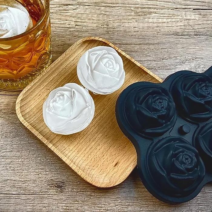 Форма для льда Роза силиконовая Черная (1128) - фото 3