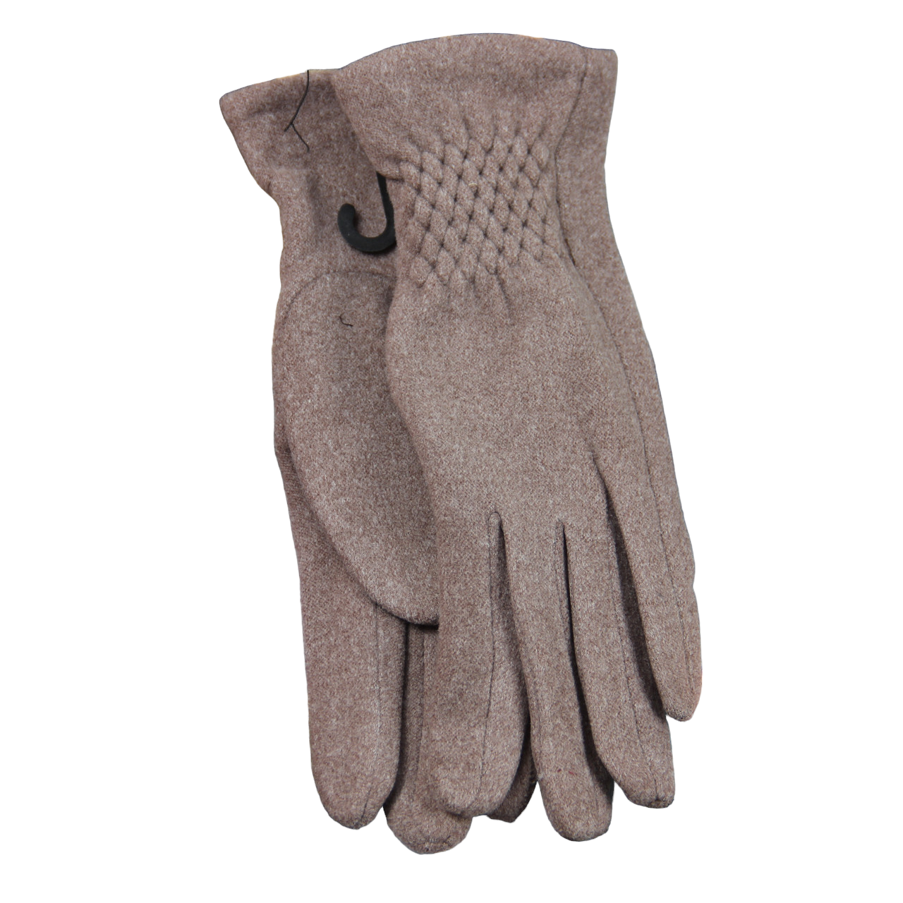 Перчатки женские велюровые с мехом с резиновой вставкой M Пудровый (34098)