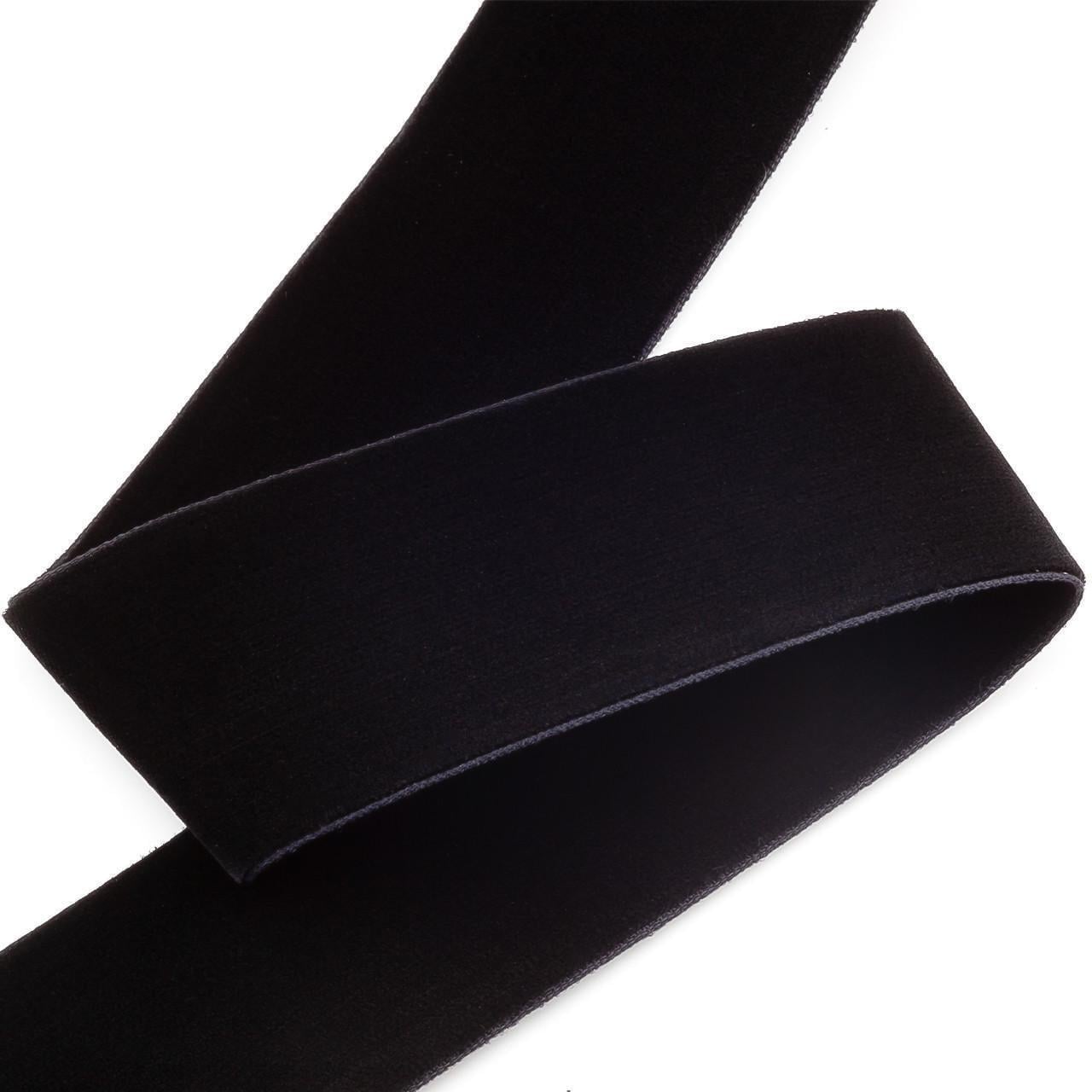 Лента бархатная двухсторонняя 2 см 1 м Черный (ЛТ0020б06)