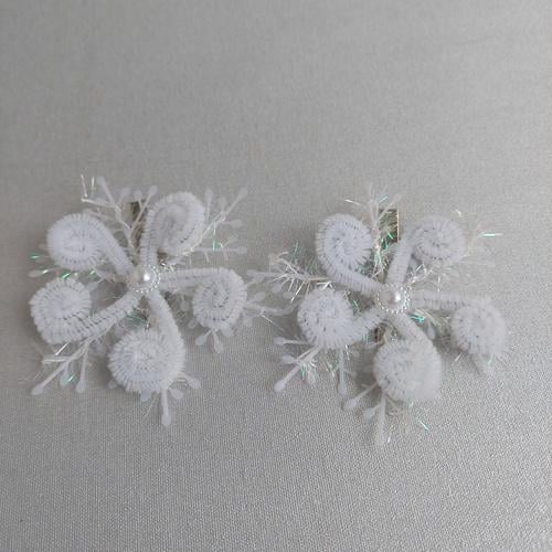 Бантик новогодний Снежинка на шпильке 2 шт. (210094)