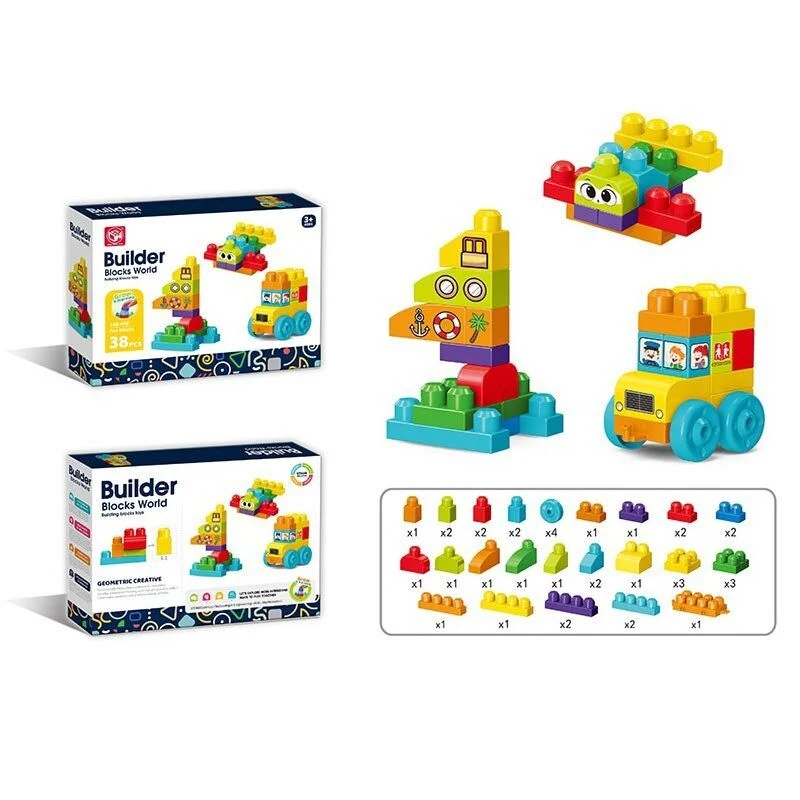 Конструктор дитячий 38 деталей/колеса/наліпки Multicolor (163330) - фото 2