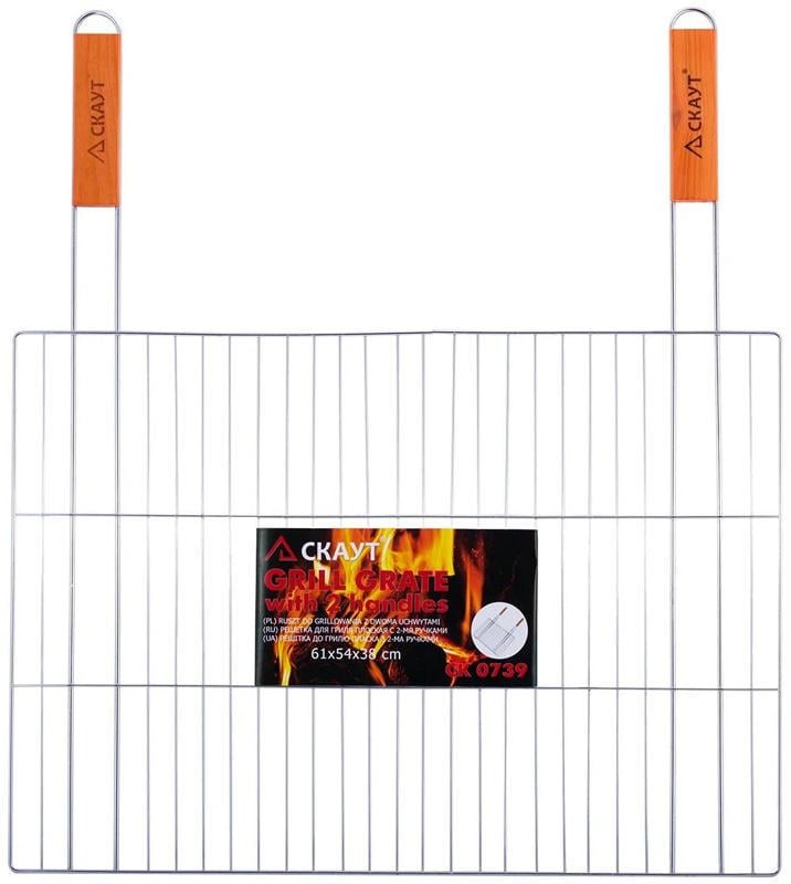 Решетка для барбекю Kamille Скаут с двумя ручками 54х38 см