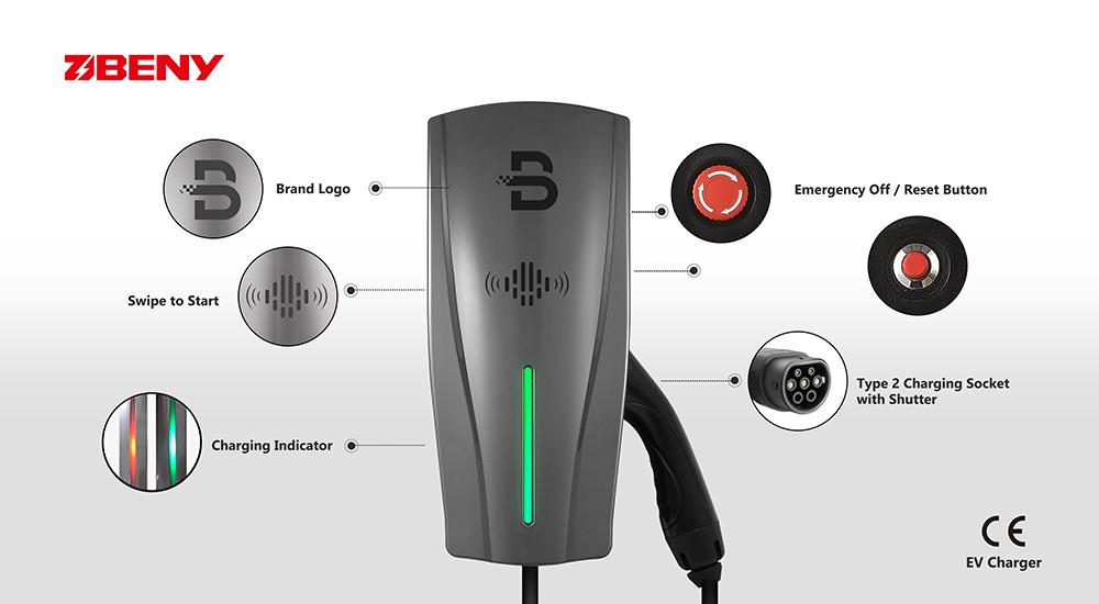 Зарядное устройство для электромобилей BENY Smart EV Type1 J1772 7,4 кВт WI-FI APP Bluetooth (BCP-A1N-L) - фото 2