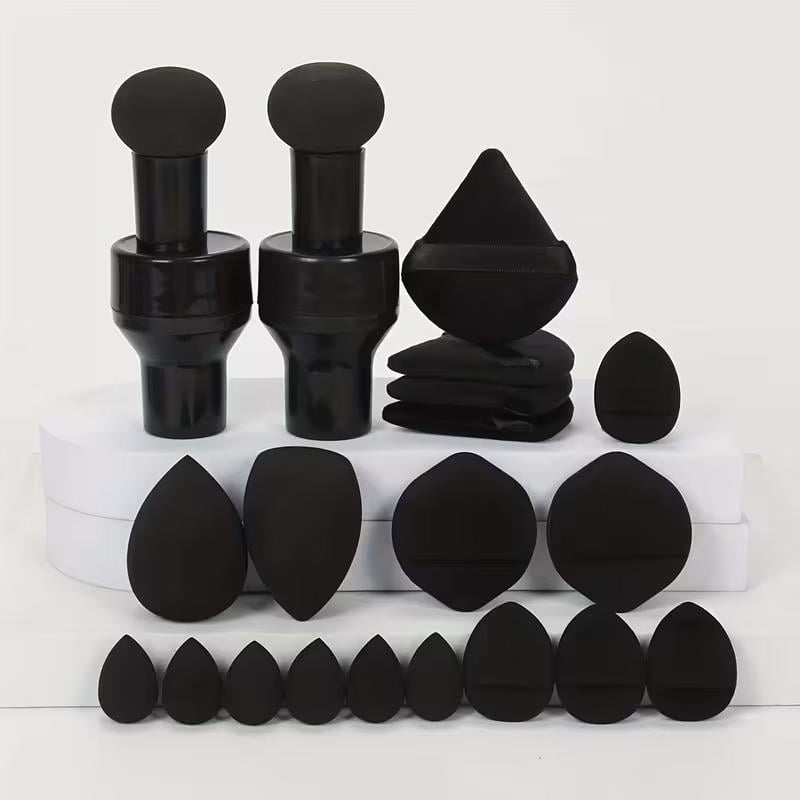 Набор спонжиков для нанесения макияжа бьюти блендер 20 шт. Черный