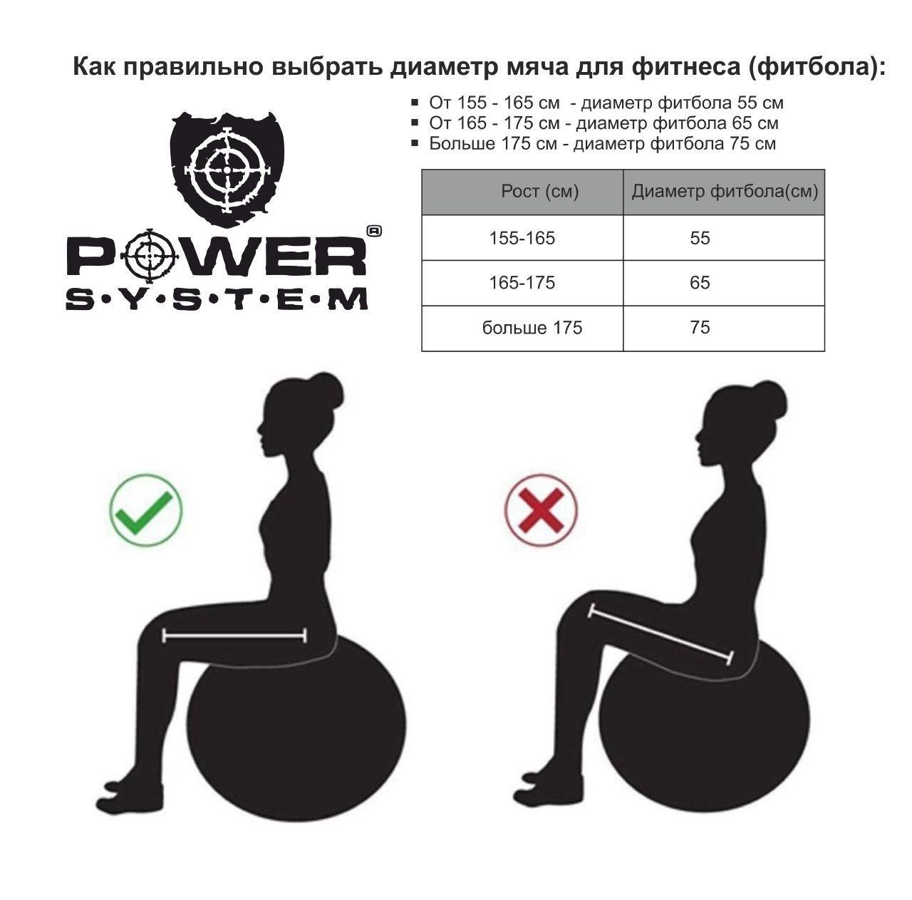 Мяч для фитнеса и гимнастики Power System PS-4013 75 см Blue - фото 4