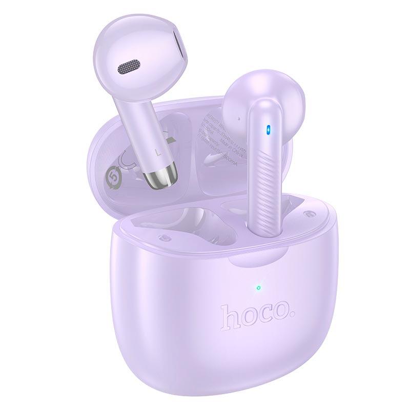 Навушники з кейсом Hoco EW201 Graceful true wireless Bluetooth 5.4 з індикатором заряду Фіолетовий (26450683)