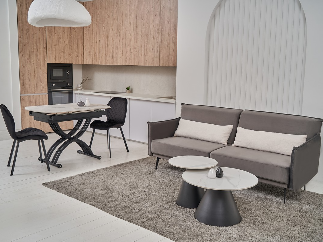 Комплект журнальных столов Vetro Рокко 700х460 мм/500х400 мм 2 шт. Белый мрамор/Черный (СТ-40) - фото 5 Комплект журнальных столов Vetro Рокко 700х460 мм/500х400 мм 2 шт. Белый мрамор/Черный (СТ-40) - фото 5