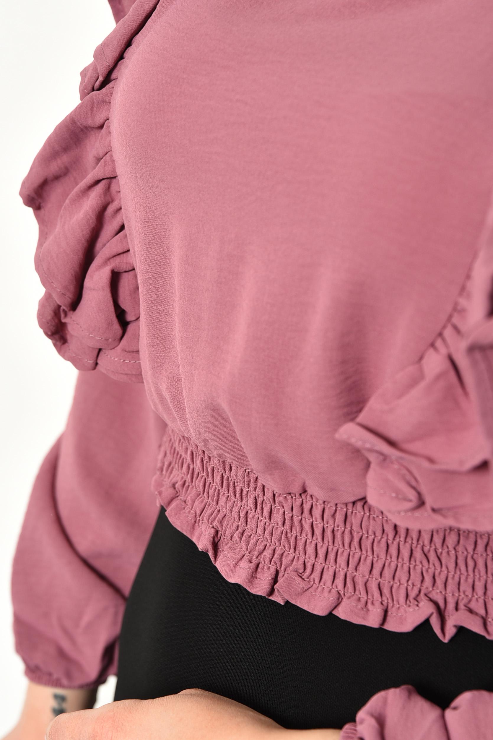 Блуза жіноча однотонна р. 42-44 Темно-рожевий (172009) - фото 4