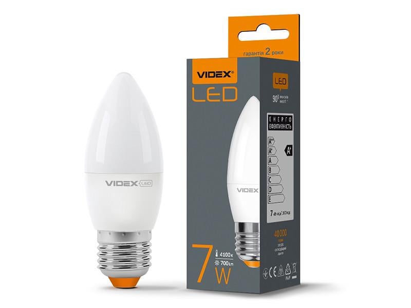 Лампа светодиодная Videx C37e 7 Вт E27 4100K 220 В (7377)