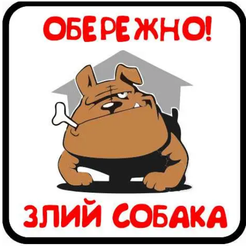 Табличка Во дворе злой пес Белый с черным (д-8895)