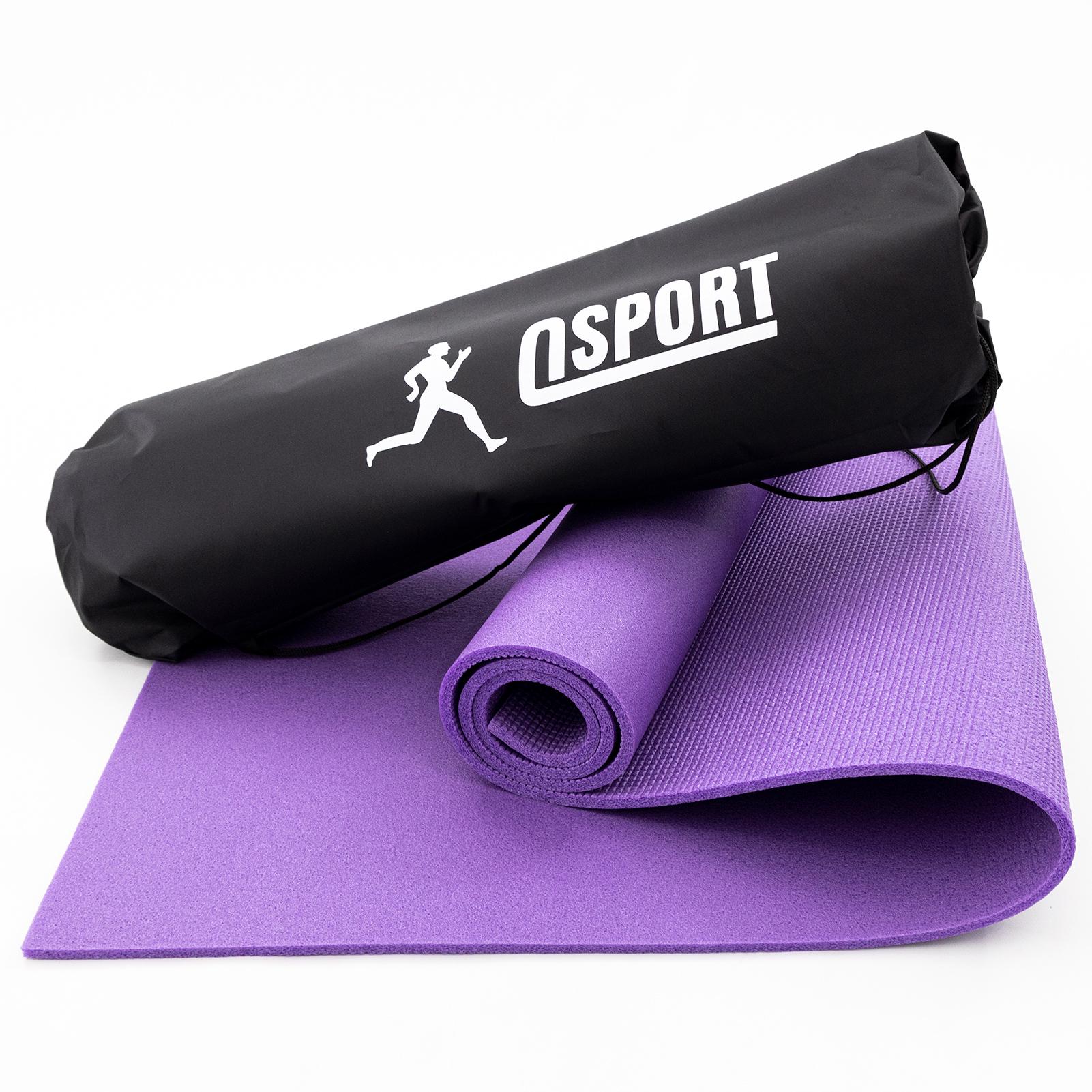 Коврик для йоги и фитнеса OSPORT n-0008 Спорт 8 мм + чехол Фиолетовый