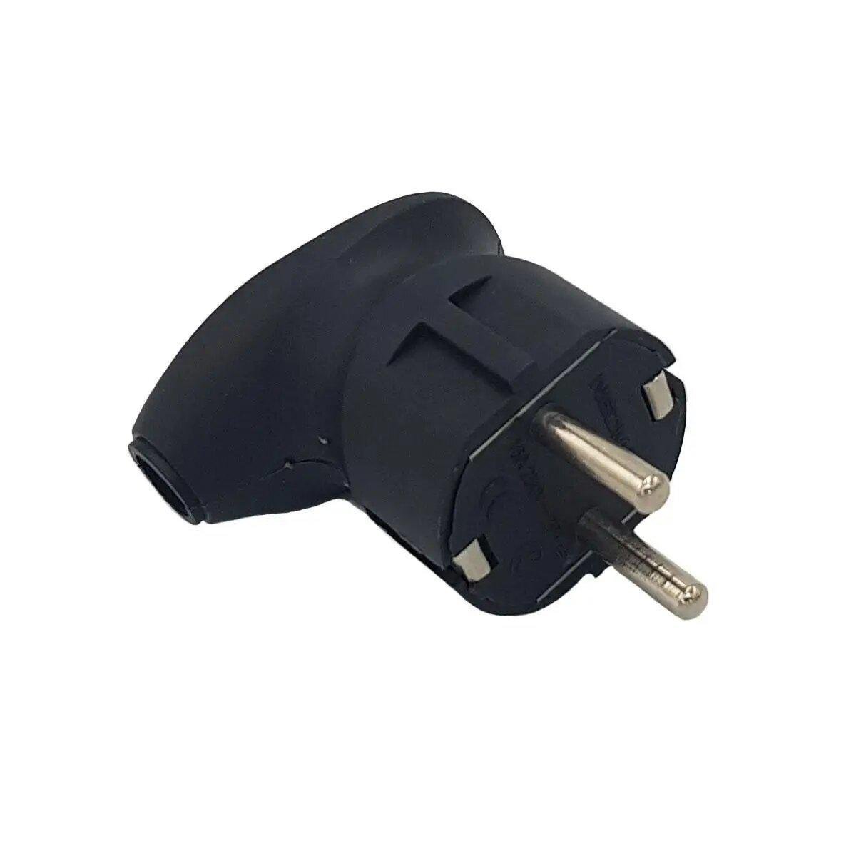 Вилка Neomax NX1003 без заземлення кутова штепсельна Білий (27849013)