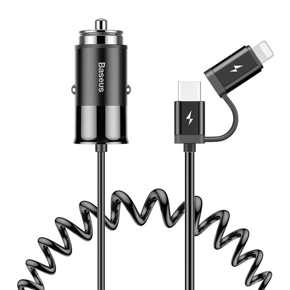 Автомобильное зарядное устройство BASEUS Enjoy Together 2-in-1 Car Charger Black