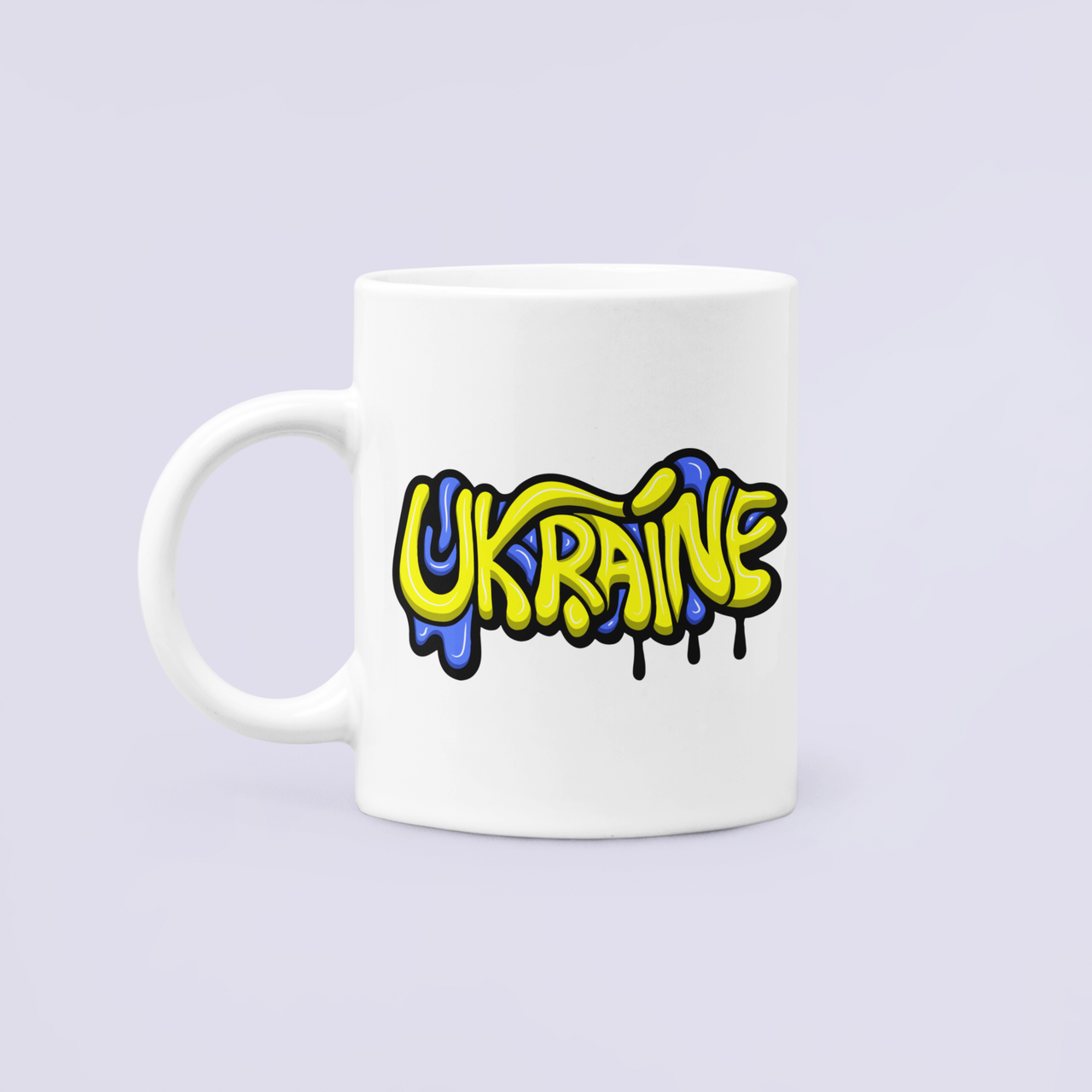 Чашка керамическая с принтом "UKRAINE" Украина 330 мл Белый