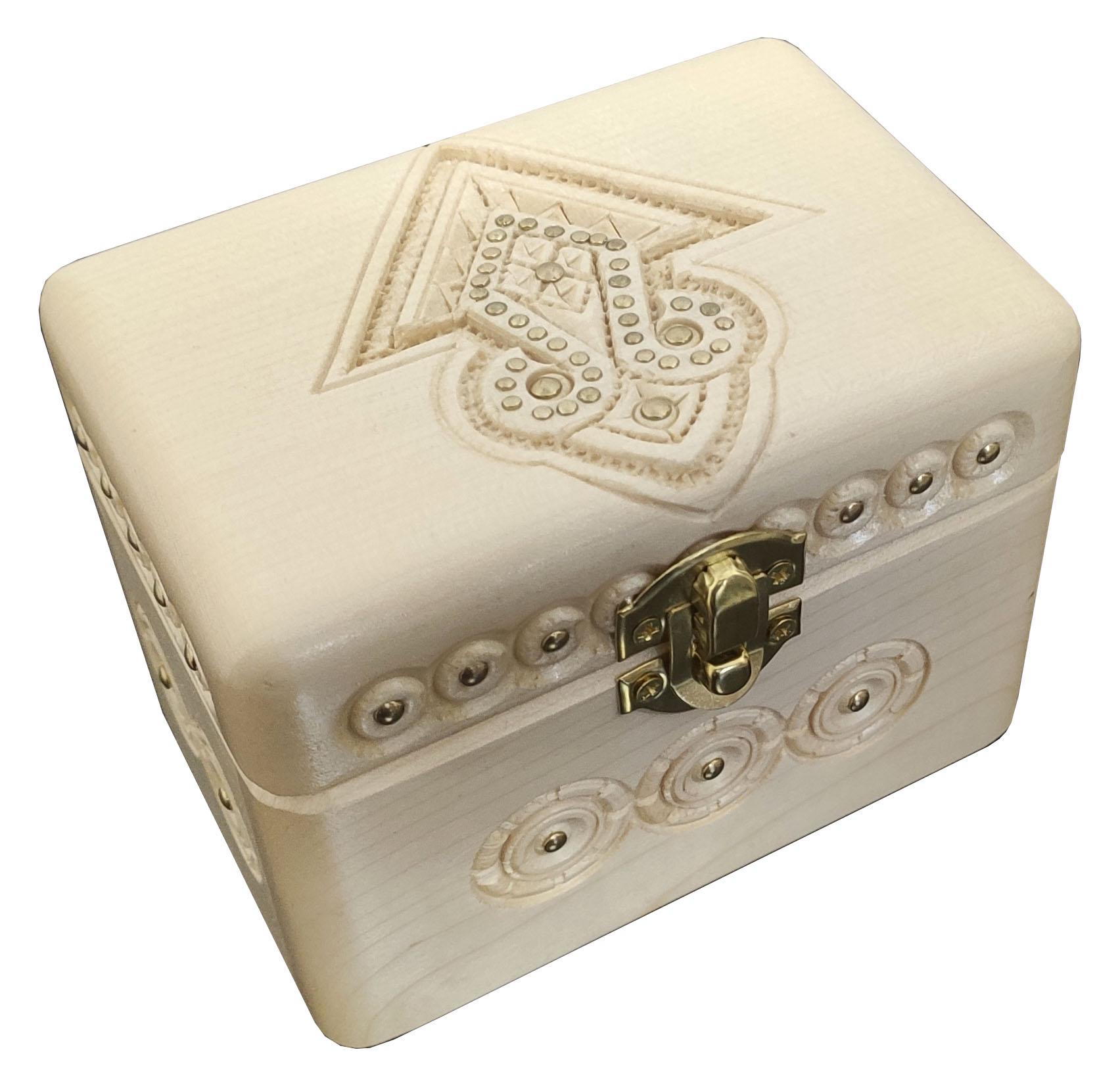 Ящик резной ручной работы 8х12 см Белый (00115)