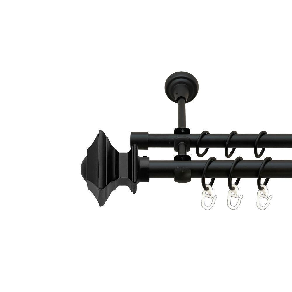 Карниз Orvit Борджеза двухрядный гладкий 240 см Черный (00-00020931)