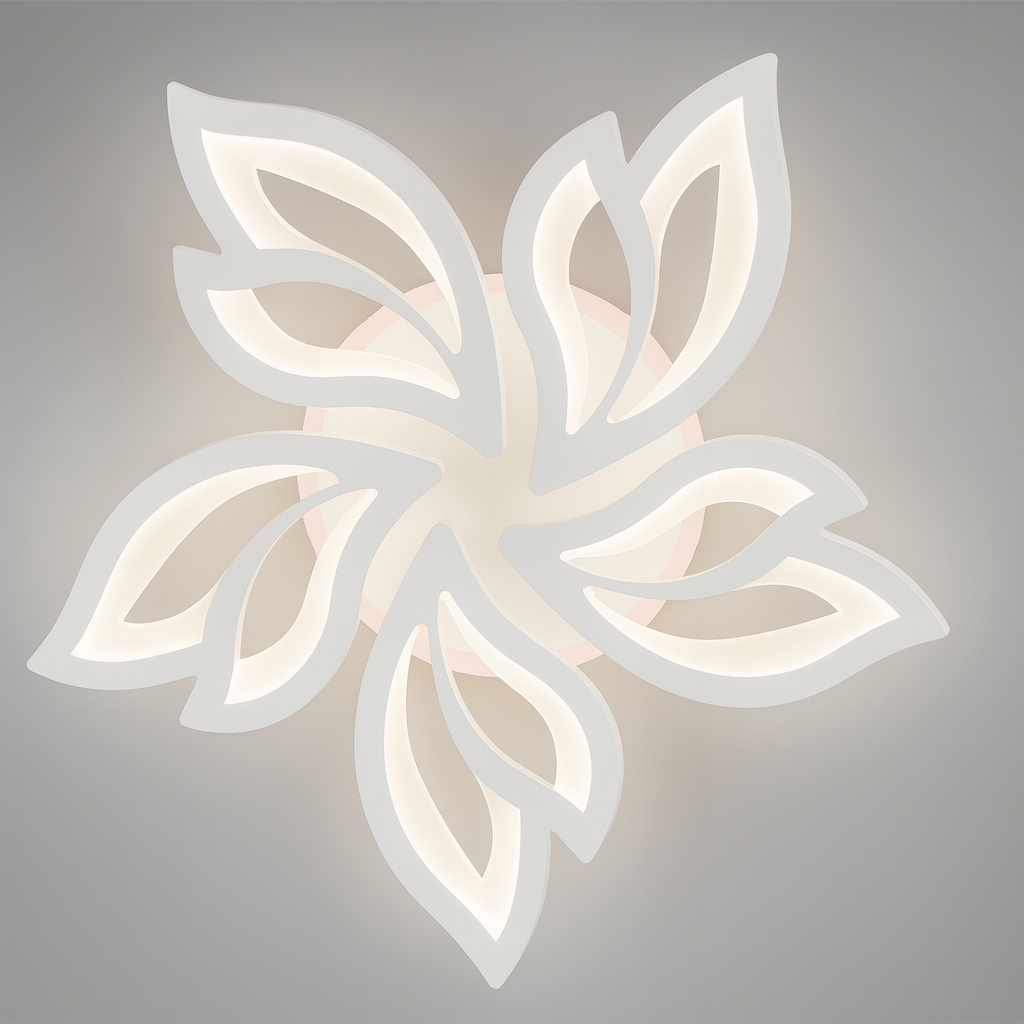 Люстра потолочная светодиодная подсветка/димер/пульт/80W Белый (8165/5WH 3col dim)