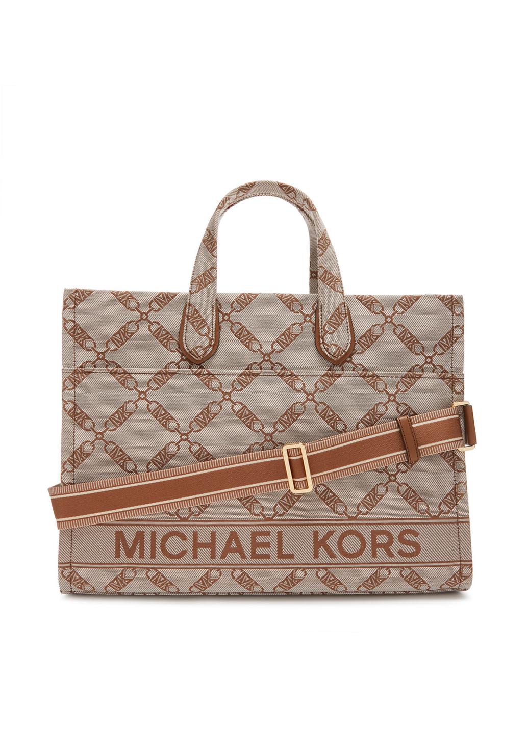 Сумка жіноча жіноча жакардова Michael Kors Gigi Large Empire Logo 30S3G3GT3J969 Бежевий