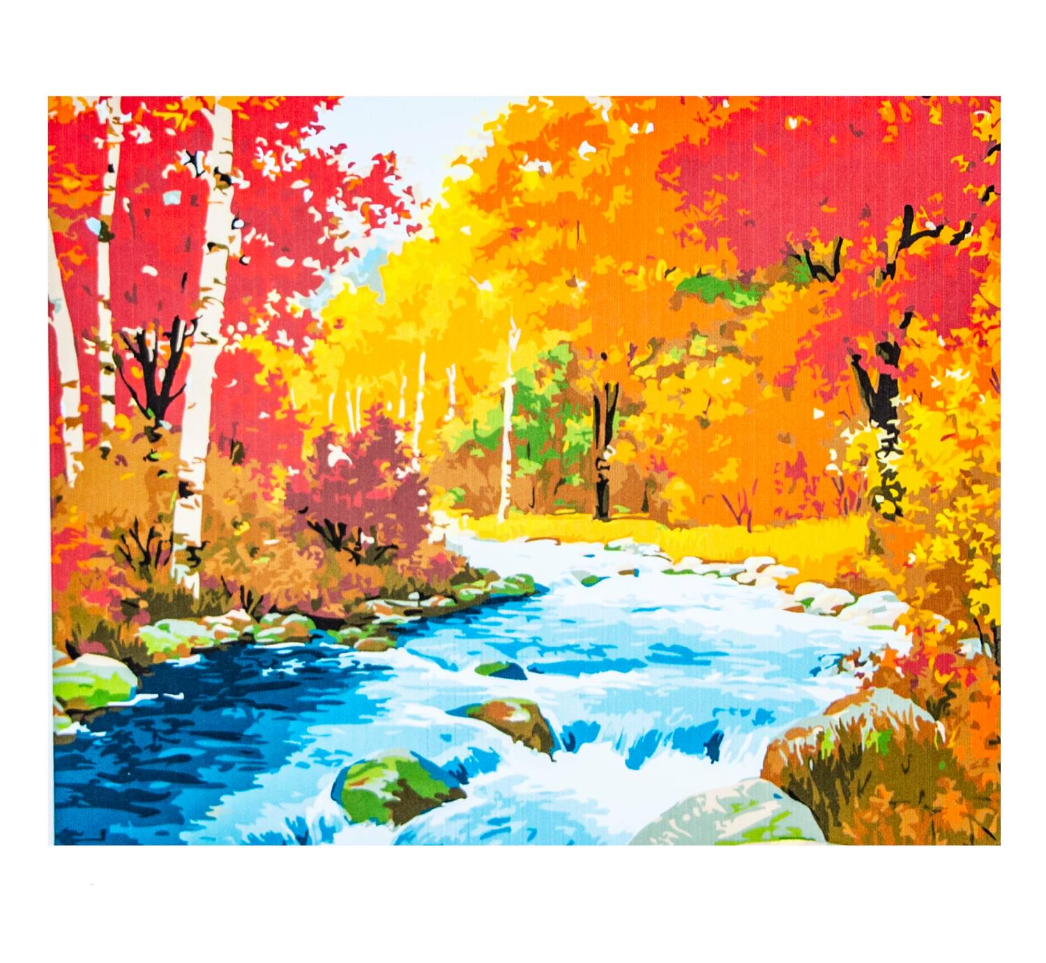 Картина по номерам Осень с красками и кистями 50х65 см Multicolor (2082590078)