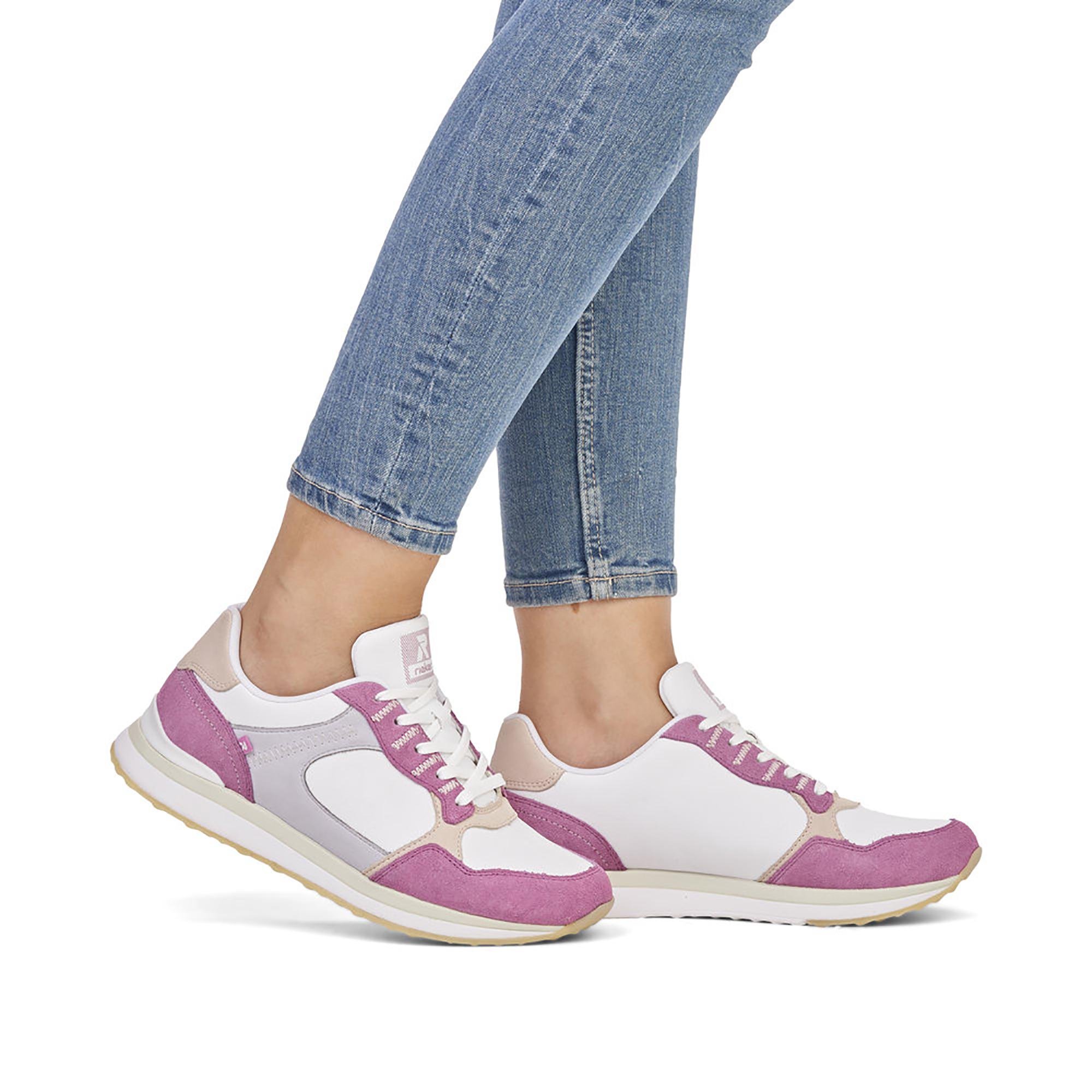 Кросівки жіночі осінні RIEKER Evolution р. 38 Білий/Пурпурний/Сірий (035525-38) - фото 12