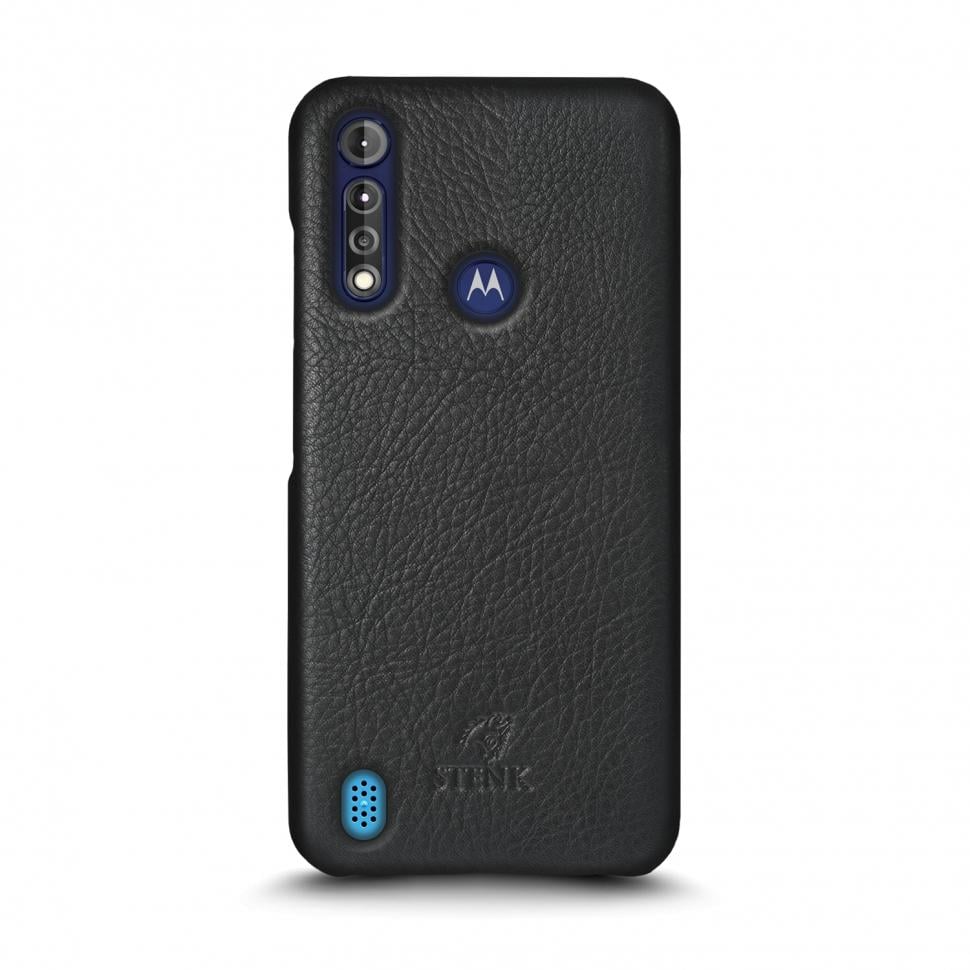 Кожаная накладка Stenk Cover для Motorola Moto G8 Power Lite Черная (69326)