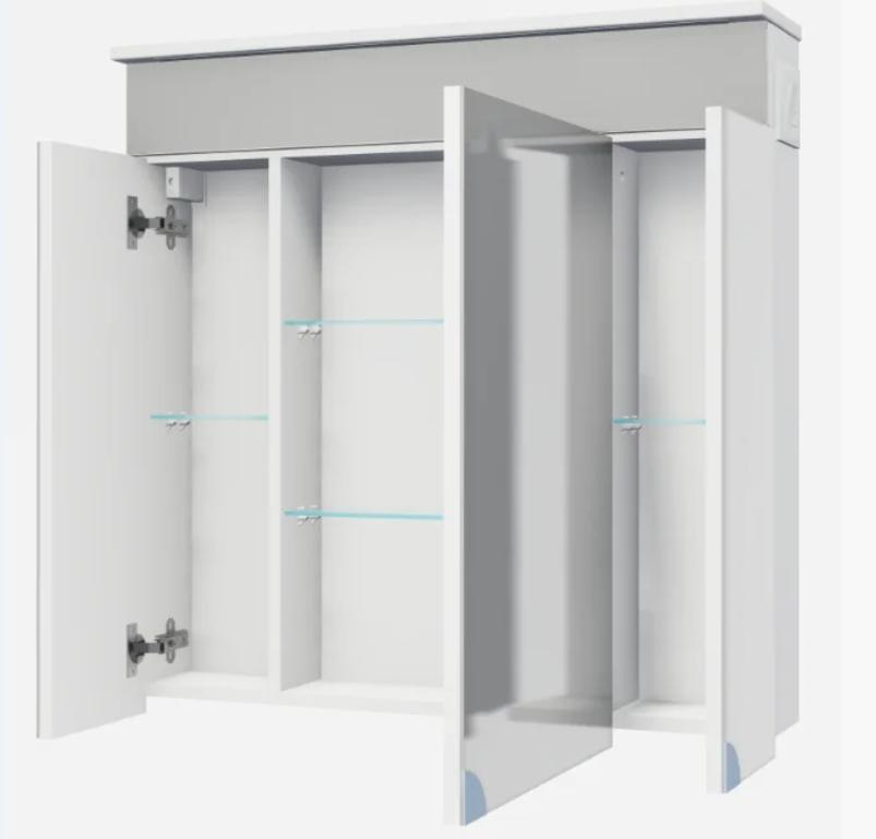 Зеркальный шкаф для ванной Allet Atmc-80 ВанЛанд с LED подсветкой (00012VAN) - фото 2 Зеркальный шкаф для ванной Allet Atmc-80 ВанЛанд с LED подсветкой (00012VAN) - фото 2