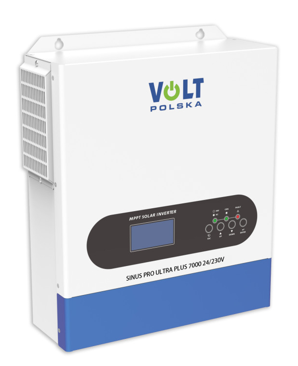Инвертор для солнечных батарей Volt Polska ULTRA PLUS 7000 24/230V 3500/7000W 100A MPPT 60-500V автономный с ЖК-дисплеем (leo-140903)