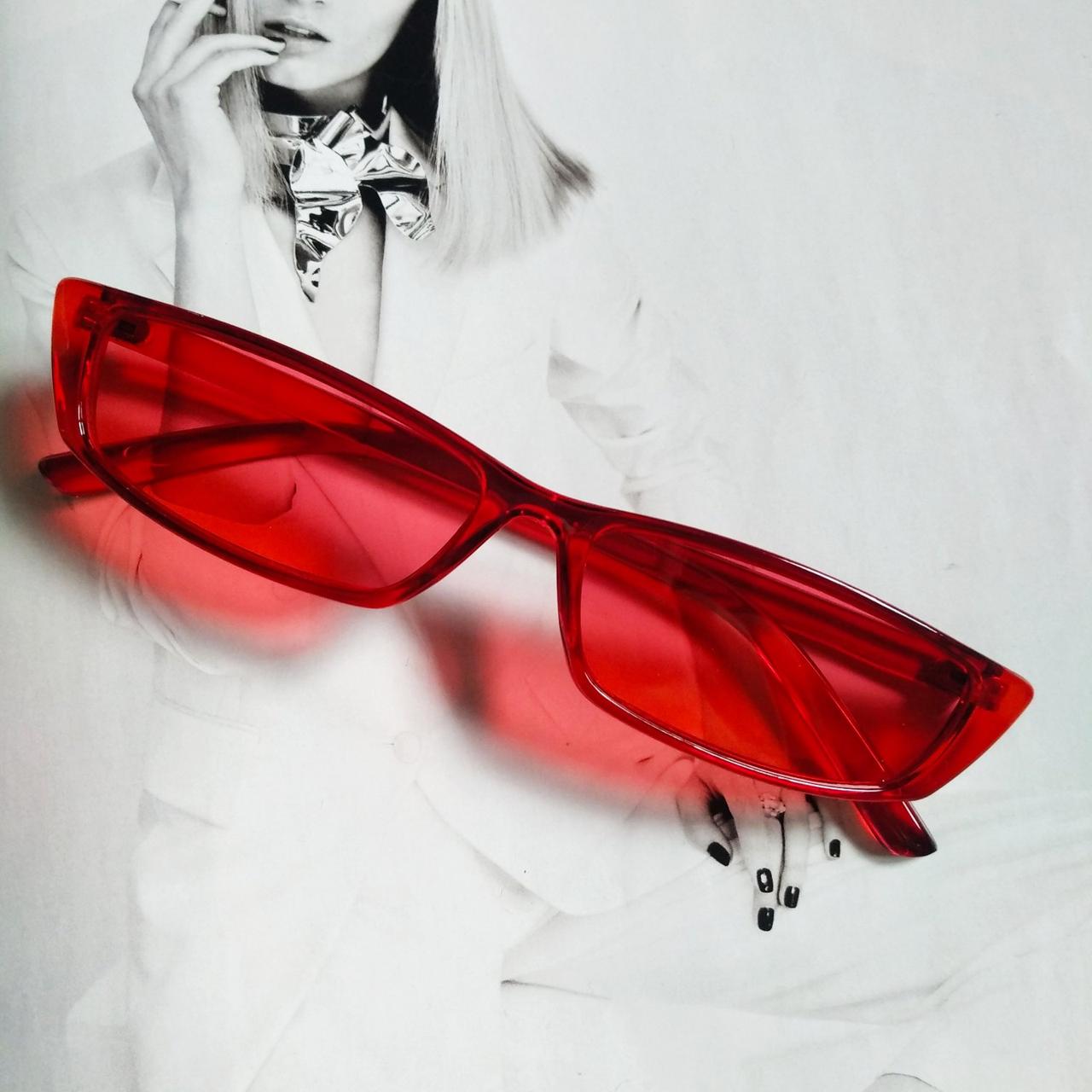 Очки винтажные солнцезащитные Кошачий глаз Красный 2