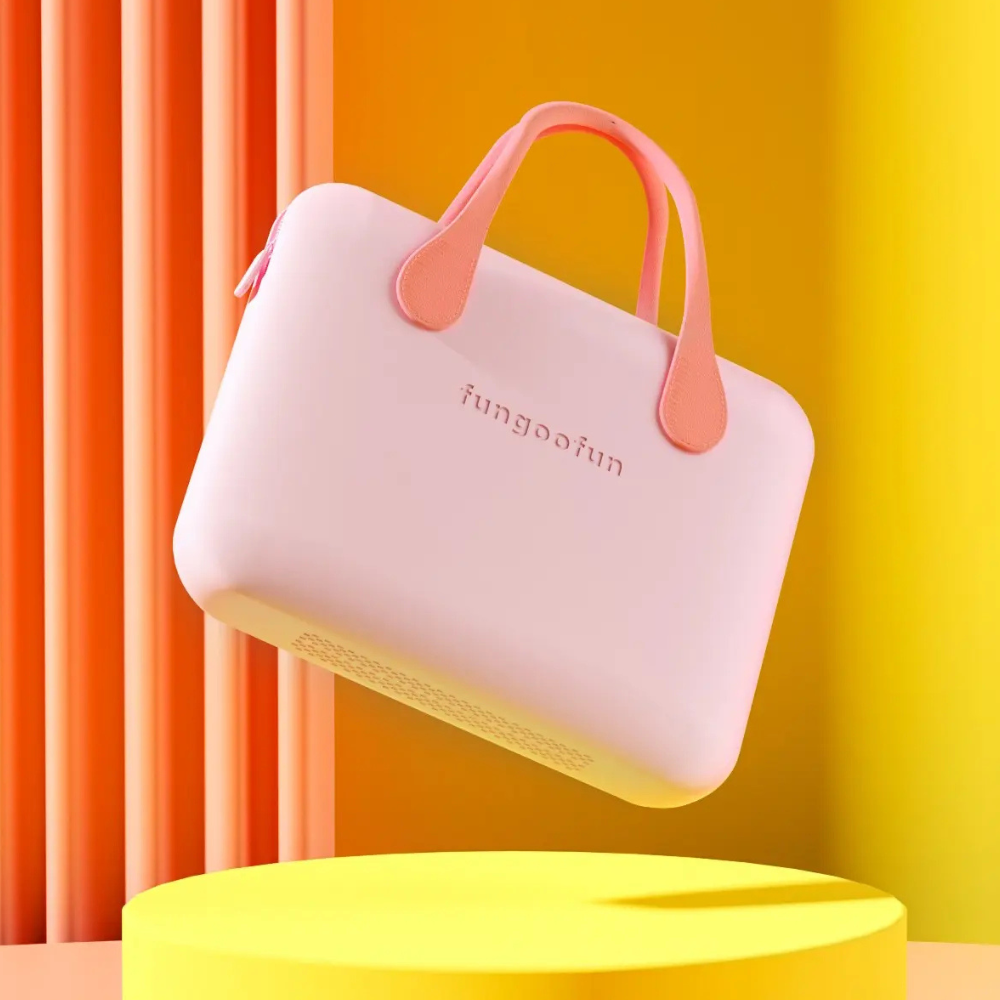 Сумка для ноутбука и планшета Fungoofun 14" силиконовая водонепроницаемая противоударная на молнии Розовый