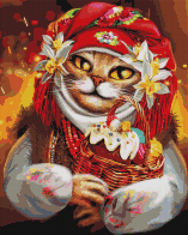 Алмазная мозаика Brushme Пасха кошка 40x50 см (DBS1124)
