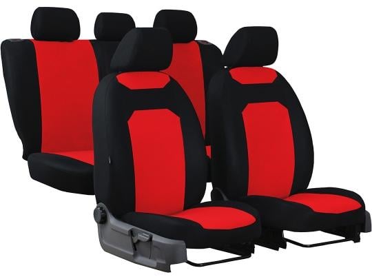 Авточохли Pok-ter CARO для Geely CK 2006-2010 2002-2011 з червоною вставкою (9016532)