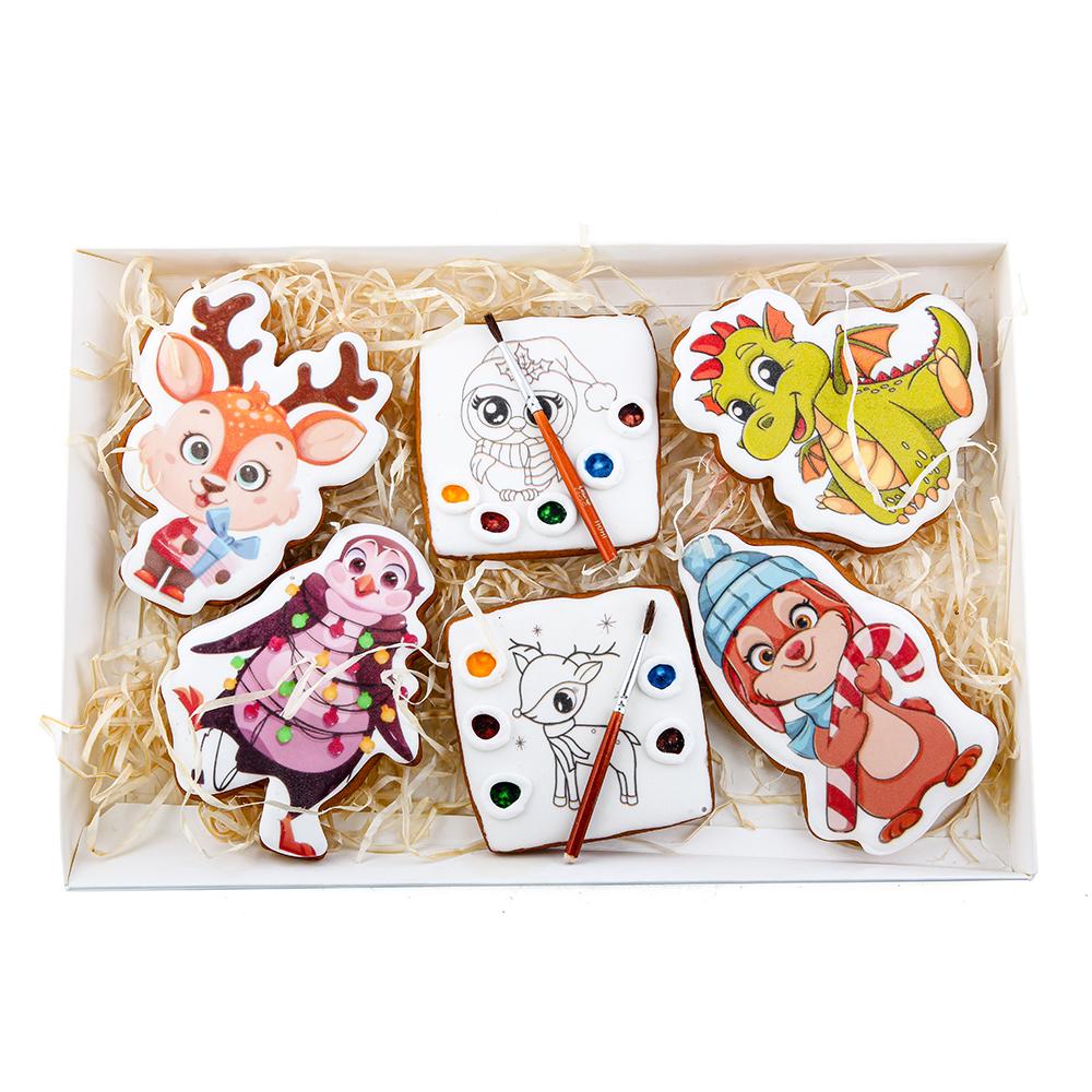 Набор рождественских пряников Крафт Печиво Веселые зверьки 6 шт.