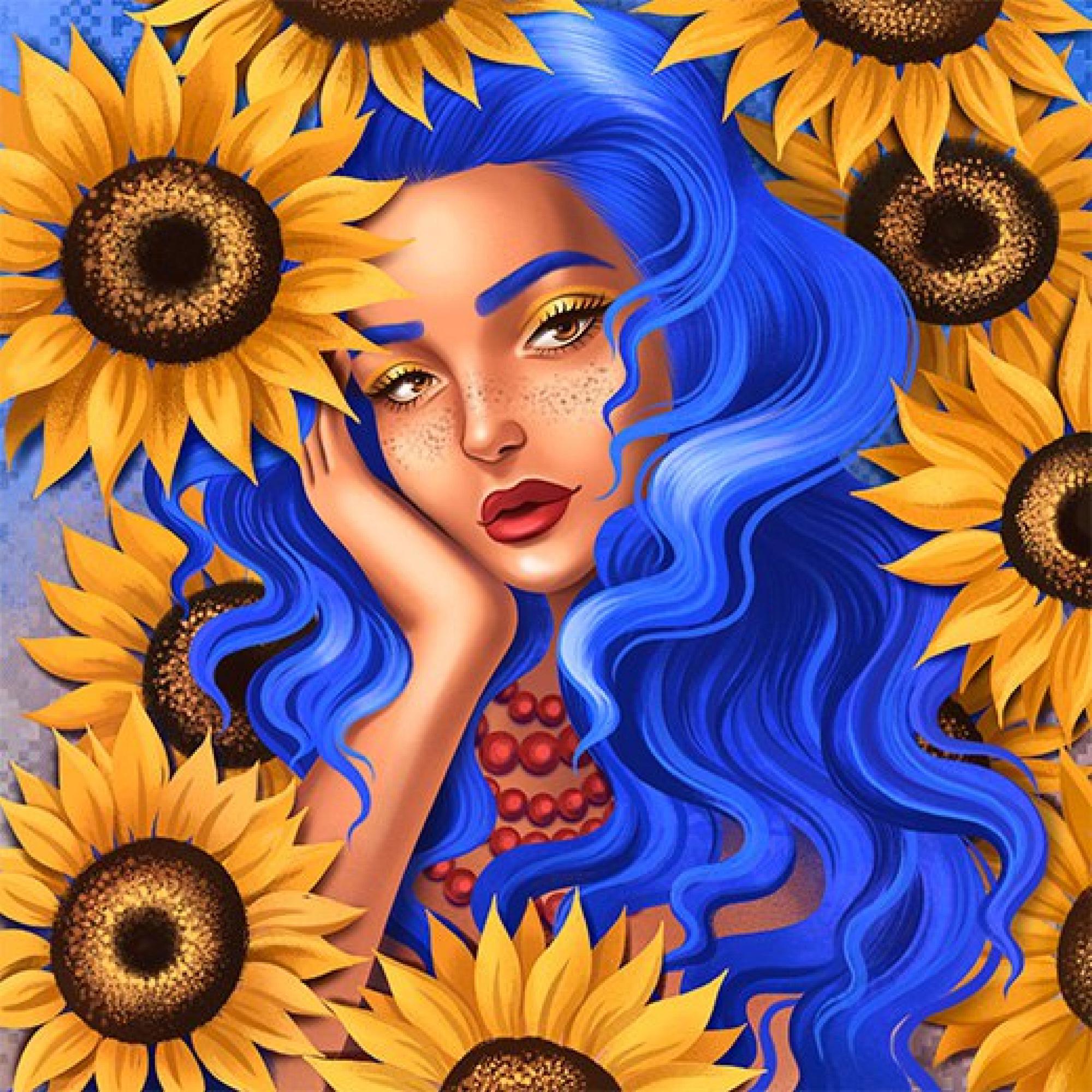 Алмазная мозаика на подрамнике Santi Украинка с подсластниками 40x40 см (Top-954403)