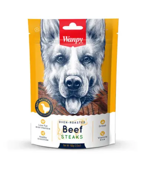 Лакомства для собак Wanpy Beef steaks стейки говядины на гриле 100 г