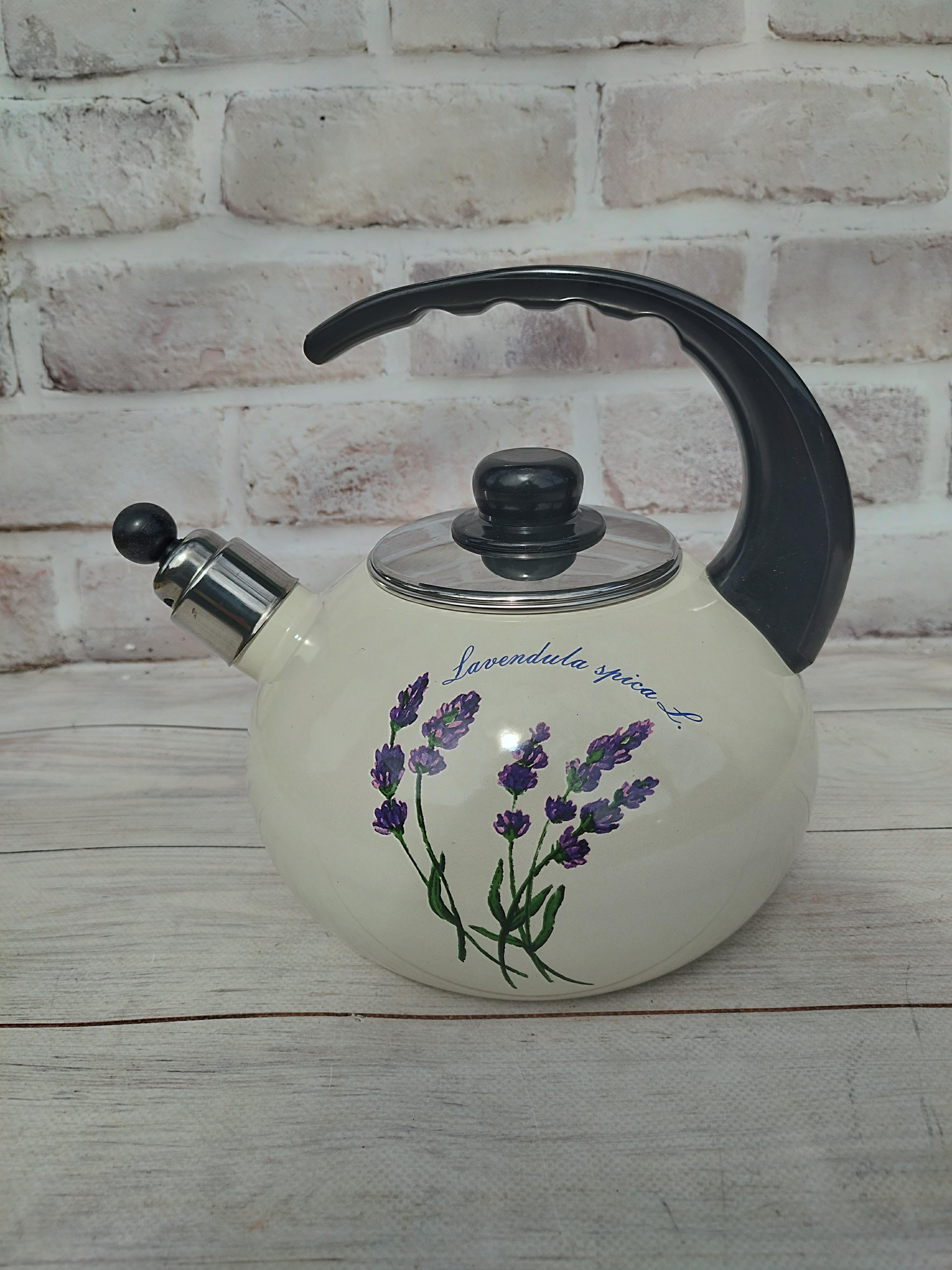 Чайник со свистком Kamille эмелированный 2,5л Белый (KM-1034)